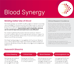 Snapshot of the Blood Synergy program